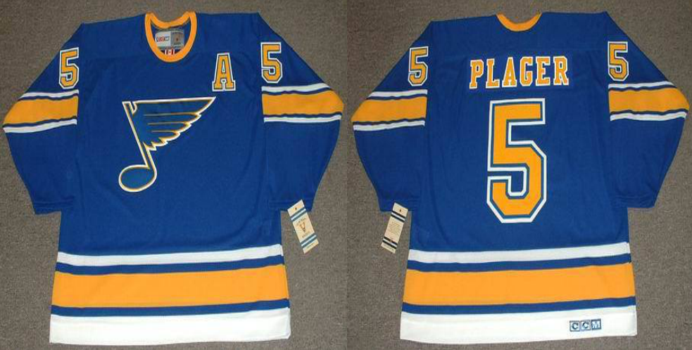 2019 Men St.Louis Blues 5 Plager blue CCM NHL jerseys